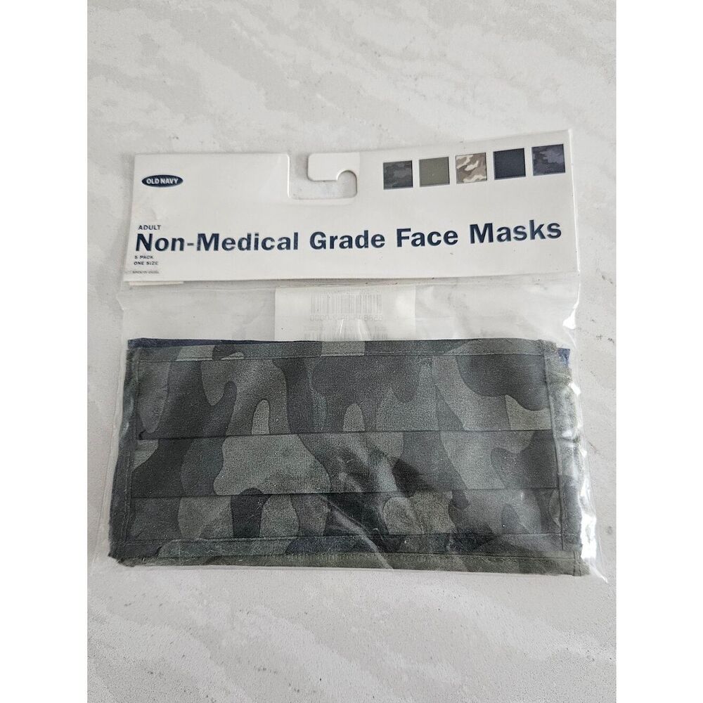 Old Navy Adult Non-Medical Face Masks Gray Camo 5 Pack